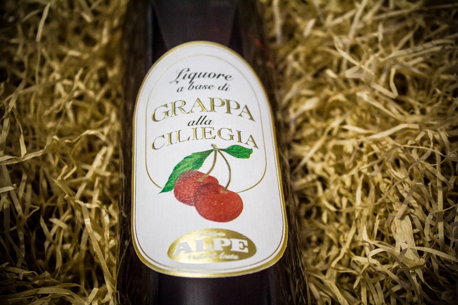 Cherry grappa liqueur Alpe